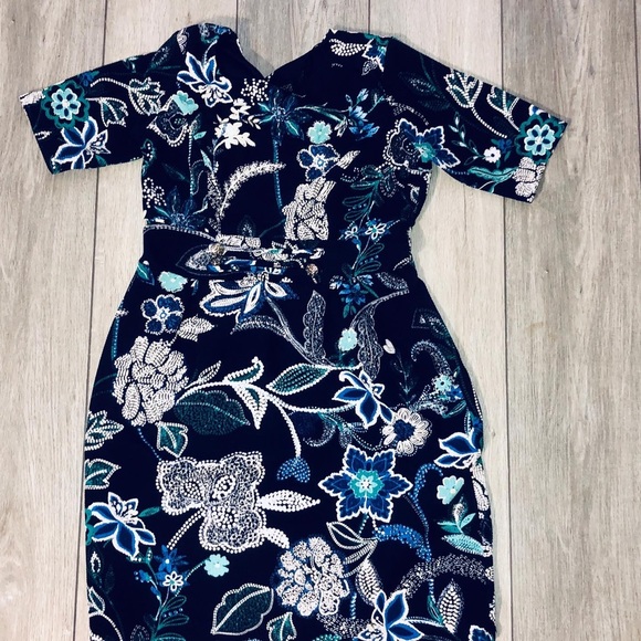 Blue Floral Print Dress - Picture 5 of 5